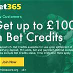 bet365 100 bet credits